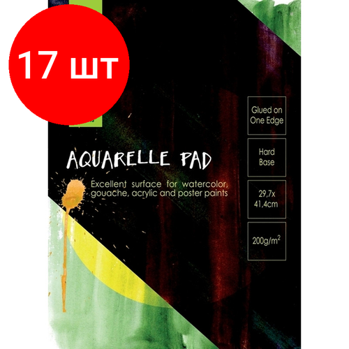 Комплект 17 штук, Альбом для акварели Kroyter 10л, А3, склейк, блок гознак,200гр, тв. подлож,05671