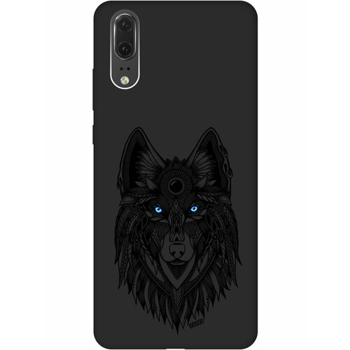 Матовый Soft Touch силиконовый чехол на Huawei P20, Хуавей П20 с 3D принтом Grand Wolf черный матовый soft touch силиконовый чехол на huawei p20 хуавей п20 с 3d принтом brain off w черный