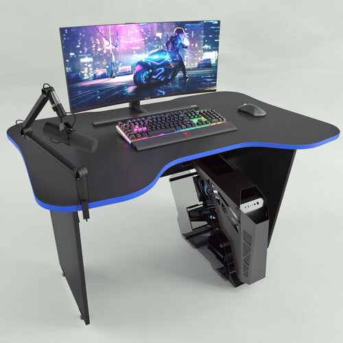 Игровой компьютерный стол FLY, Черно-синий