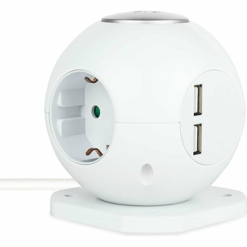 Сетевой фильт Rombica NEO SPHERUM сетевой фильтр rombica neo spherum 3 sockets 2 usb 1 5m white pse 004