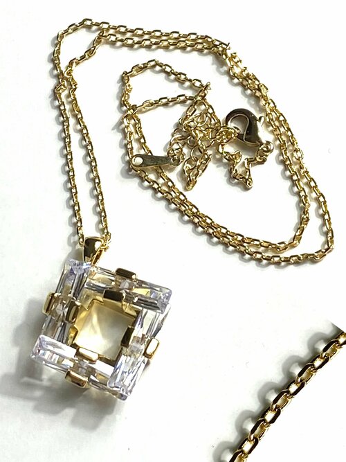 Колье Florento, хрусталь, кристаллы Swarovski, длина 54 см, бесцветный, золотой