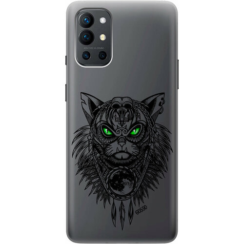 Силиконовый чехол на OnePlus 9R / ВанПлюс 9Р с 3D принтом Shaman Cat прозрачный силиконовый чехол на oneplus 9r ванплюс 9р с 3d принтом chaos прозрачный