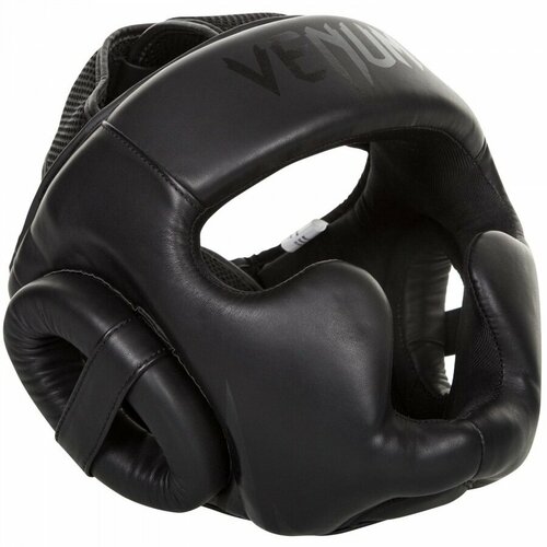 Боксерский шлем full face, фул фейс с защитой скул и подбородка Venum Challenger 2.0 - Black/Black шлем боксерский venum challenger 2 0 black black one size