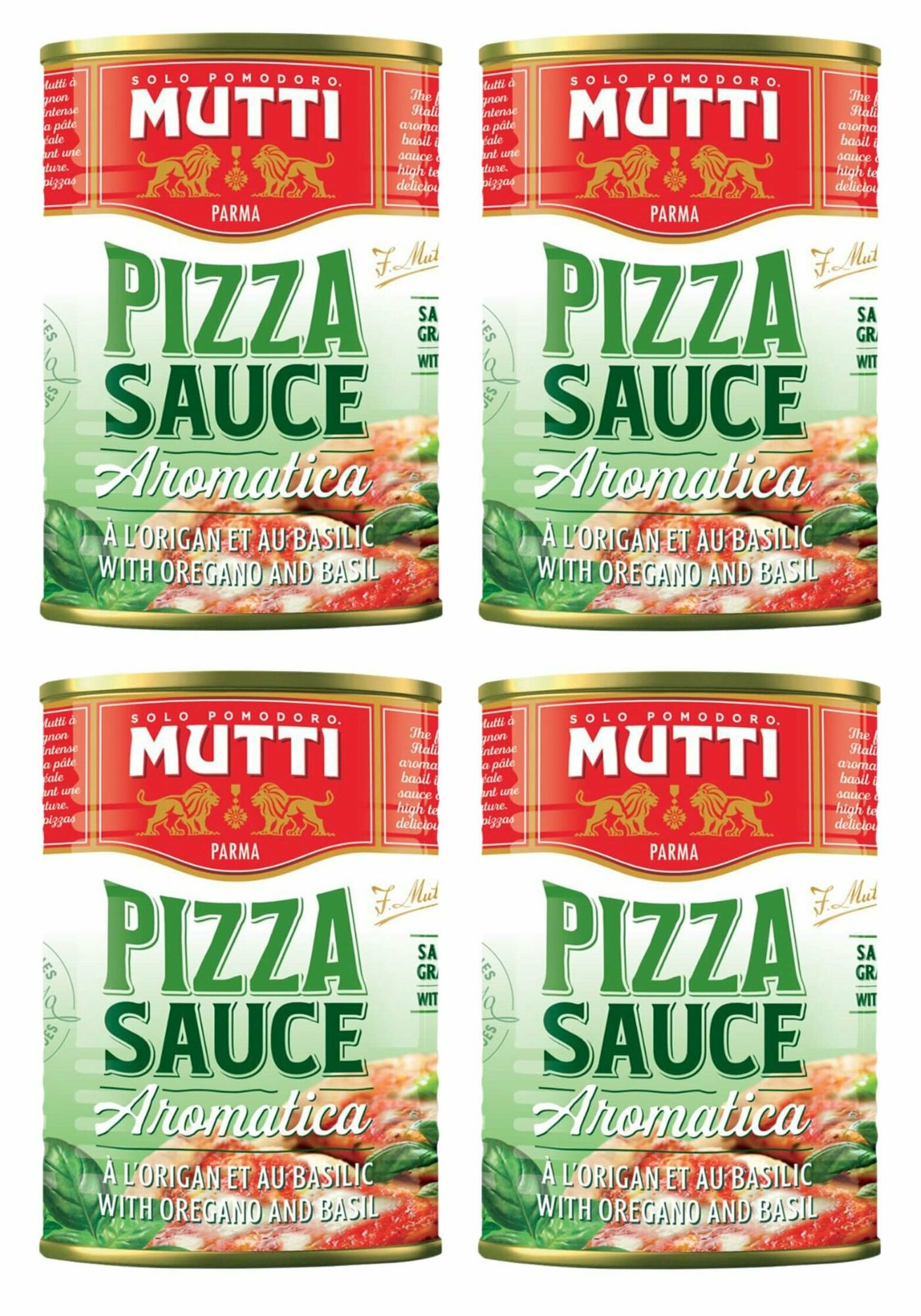 Натуральный томатный соус для пиццы ароматизированный Mutti (Мутти), Италия, ж/б 400 г х 4шт