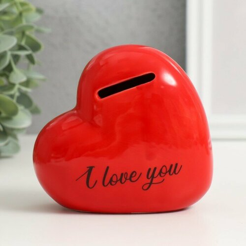 Копилка керамика Красное сердце - I love you 11х5х105 см 718₽