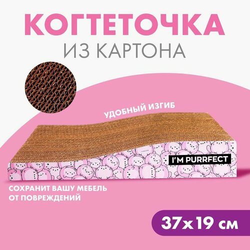 Когтеточка из картона I`M PURRFECT, 19 х 37 см медальница с ящиком танцы 23 8 х 6 6 х 37 см