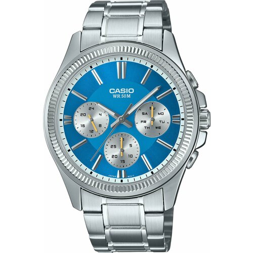 Наручные часы CASIO, голубой, серебряный