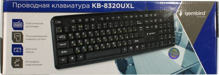 Клавиатура проводная Gembird KB-8320UXL-BL USB черный - фото №15