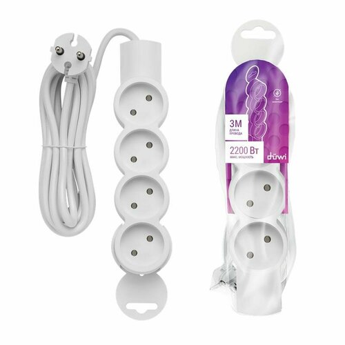 Удлинитель 4х3м без заземл ПВС 2х075 REV 32010 6 1099₽