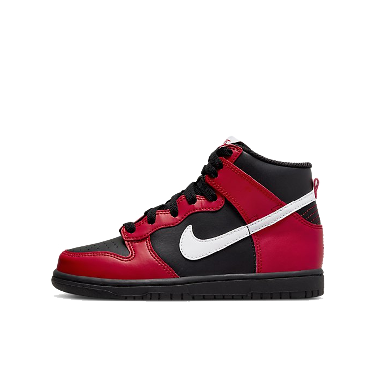 Nike Dunk High Black University Red White (PS) (Kids) (28 EU)