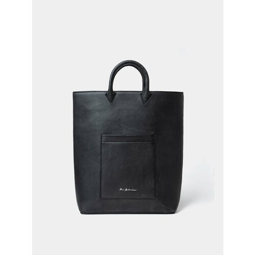 фото Сумка шоппер han kjøbenhavn leather tote bag, фактура гладкая, черный
