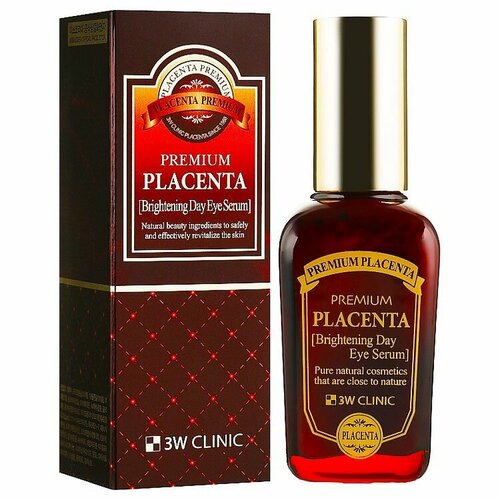 3W CLINIC Сыворотка для кожи вокруг глаз антивозрастная с плацентой PLACENTA BRIGHTENING DAY EYE SERUM