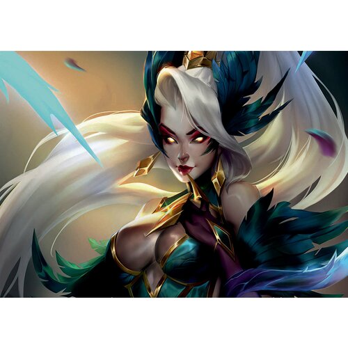 Плакат League Legends. Лига Легенд, Верховная Ведьма Зайра Ковен на баннере, 8459см. А1