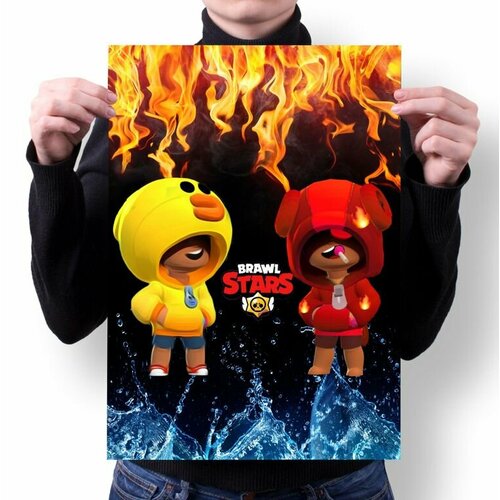 Плакат Бравл Старс Brawl Stars 70 с Леоном А4 480₽