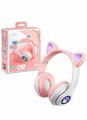 Беспроводные наушники Cat Ear STN-28 с розовыми светящимися ушами кошки