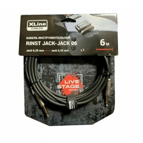 Xline Cables RINST JACK-JACK 06 Кабель инструментальный 2xJack 6,35mm mono длина 6м кабель инструментальный xline cables rinst jack jack 03 mono 2xjack 6 35 mm 3 м