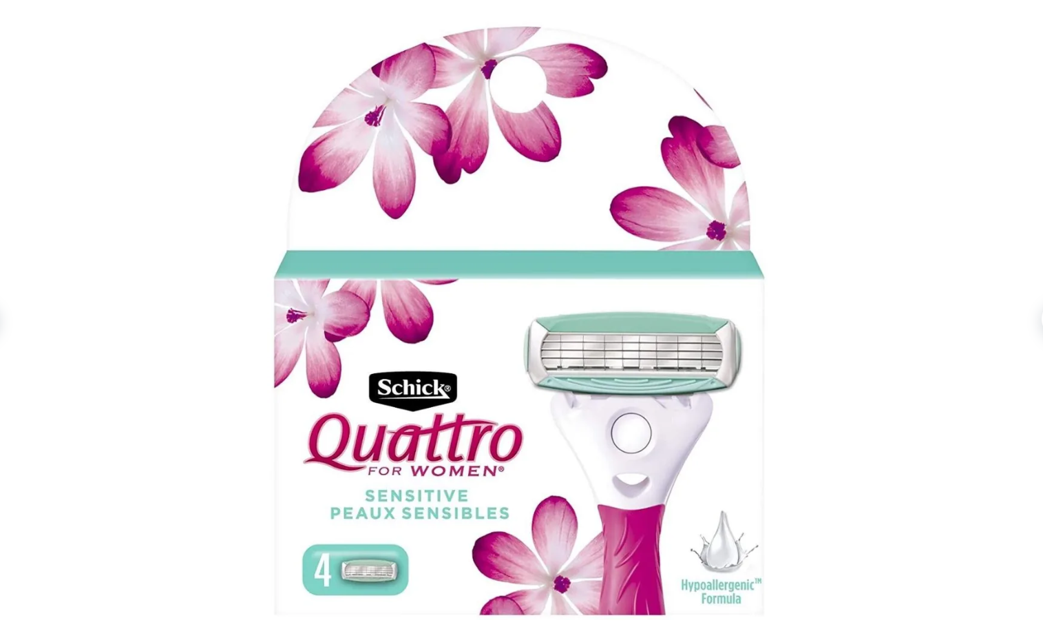 Schick Sensitive Quattro Women's - сменные кассеты для бритья, 4 штуки