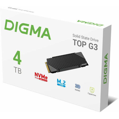 Накопитель SSD Digma PCIe 4.0 x4 4TB DGST4004TG33T Top G3 M.2 2280 накопитель ssd digma pci e 4 0 x4 4tb dgst4004tp83t top p8 m 2 2280