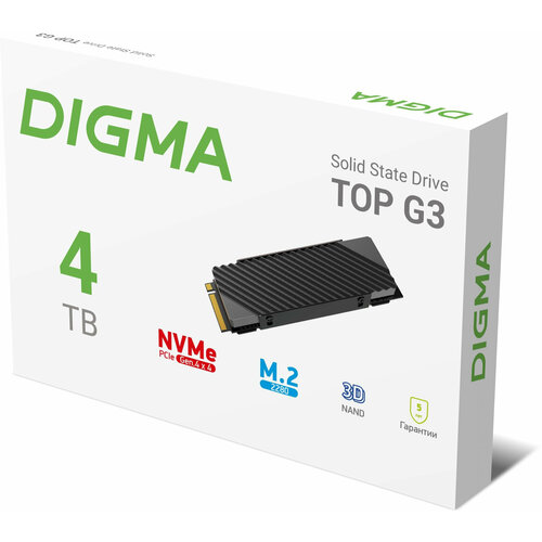 Накопитель SSD Digma PCIe 40 x4 4TB DGST4004TG33T Top G3 M2 2280 3699000₽