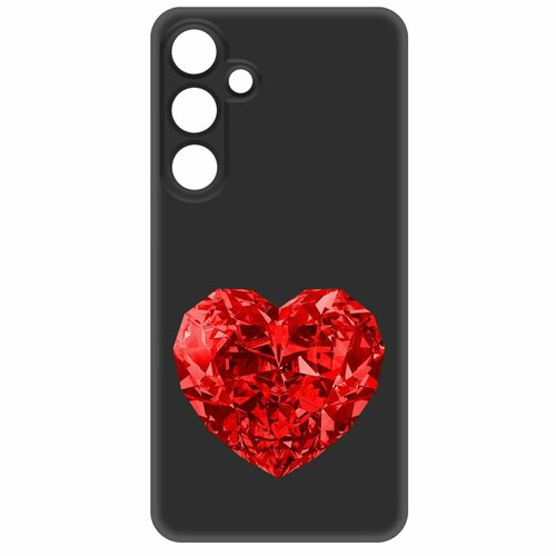 Чехол-накладка Krutoff Soft Case Рубиновое сердце для Samsung Galaxy S24 черный чехол накладка krutoff soft case рубиновое сердце для samsung galaxy s23 fe черный