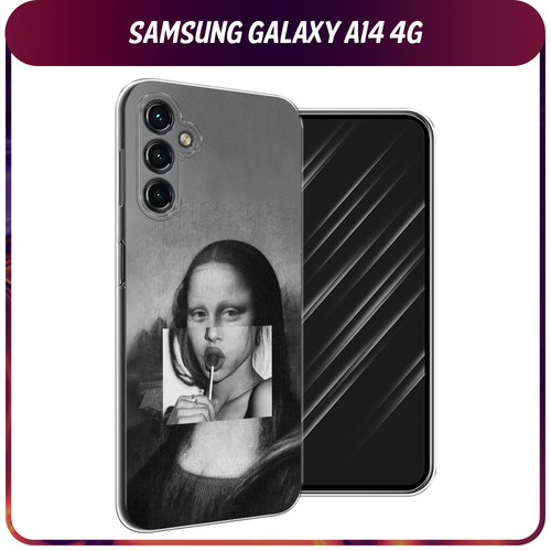 силиконовый чехол весенний букет на samsung galaxy a14 5g самсунг галакси a14 5g Силиконовый чехол на Samsung Galaxy A14 4G / Галакси A14 4G Mona Lisa sucking lollipop