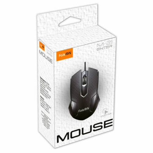 Мышь проводная Faison M-21 черная 34000₽