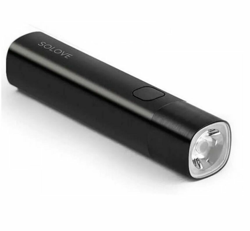фото Фонарик внешний аккумулятор Xiaomi SOLOVE X3s Portable Flashlight Power Bank 3000 mAh USB-C черный