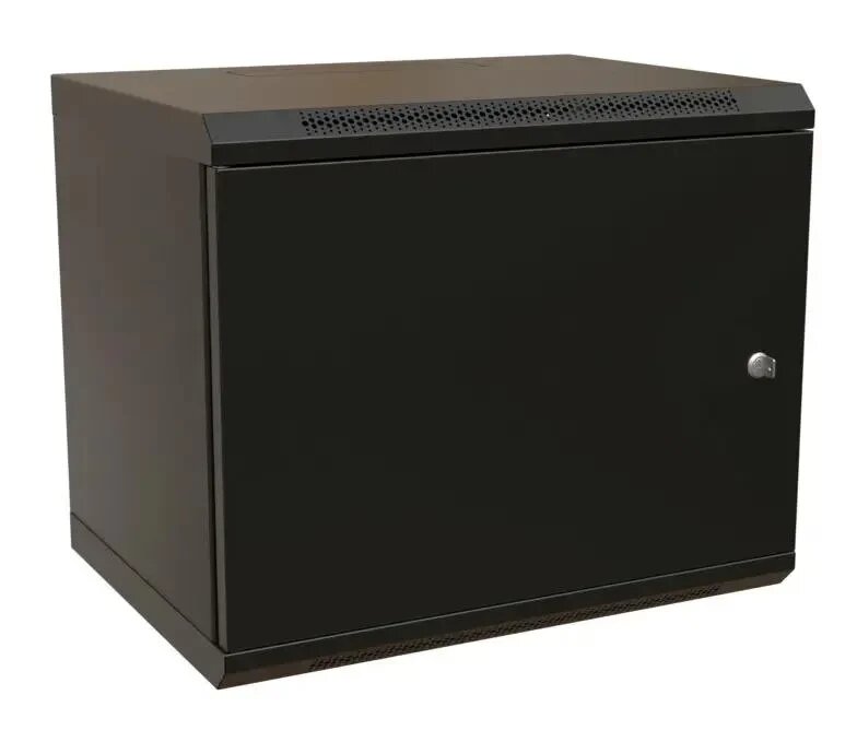 Коммутационный шкаф WRLINE WR-TW-1545-SR-RAL9004 настенный металлическая передняя дверь 15U 600x775x450мм