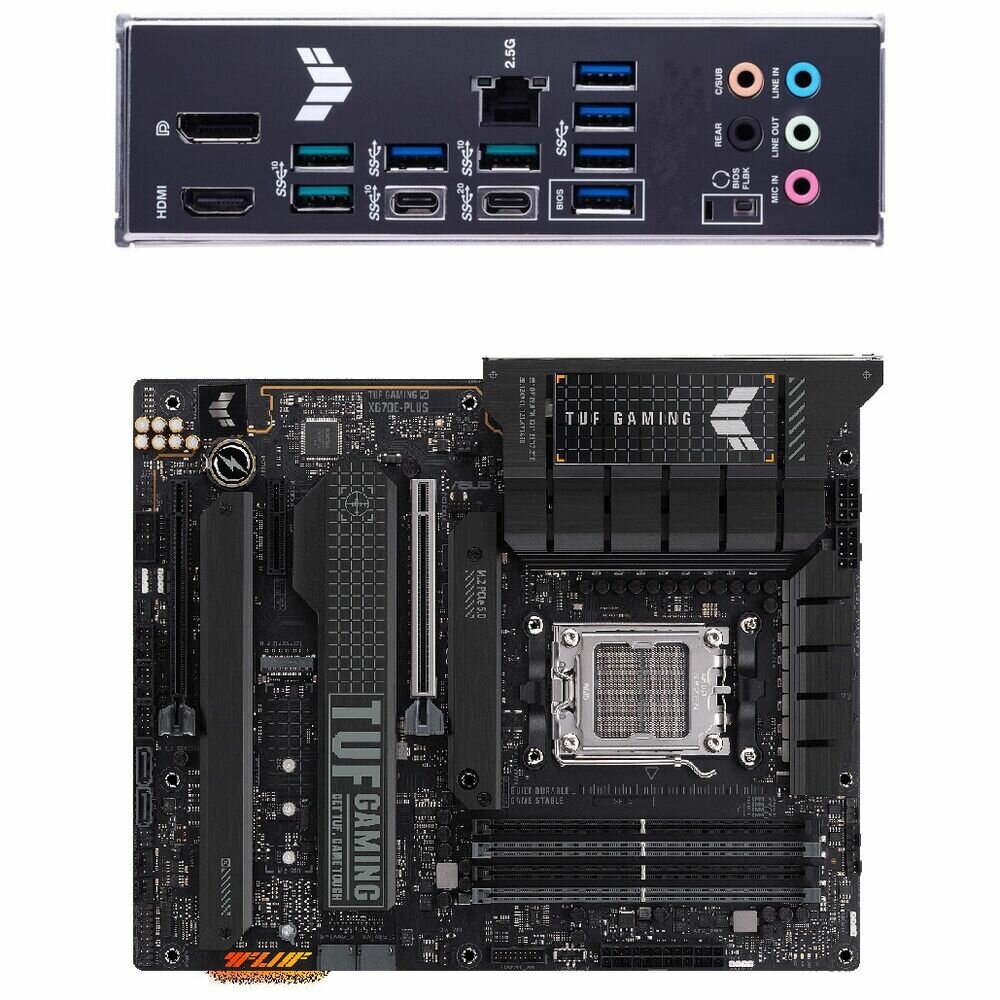 Материнская плата ASUS TUF Gaming X670E-Plus X670 Socket AM5 4xDDR5, 4xSATA3, RAID, 4xM.2, 2xPCI-E16x, 8xUSB3.2, 2xUSB3.2 Type C, DP, HDMI, 2.5Glan, ATX