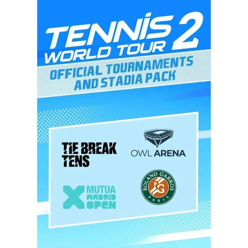 Tennis World Tour 2 - Official Tournaments and Stadia Pack DLC (Steam; PC; Регион активации РФ, СНГ)