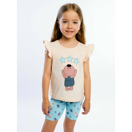 Комплект одежды , размер 80-86, бежевый, бирюзовый