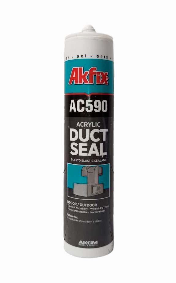 Акриловый герметик для вентиляционных каналов Akfix AC590, 310 мл, серый