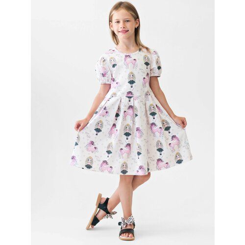 фото Платье fun.tusa, размер 134-140, бежевый, розовый