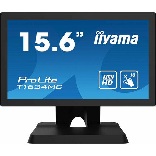 Монитор Iiyama 156 T1634MC-B8X черный IPS LED 25ms 169 HDMI матовая 450cd 178гр178гр 1920x1080 60Hz VGA DP FHD Touch 39кг 7419000₽