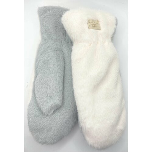 фото Варежки элиза, размер 6,5-8,5, белый, серый