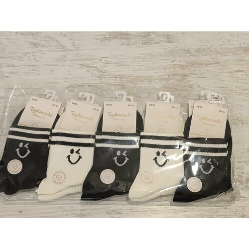Носки Turkan, 10 пар, размер 37-41, черный, белый носки turkan 10 пар размер 8 10 лет белый черный