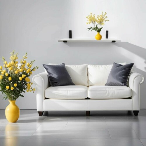 Полка 60х20 см белая Премиум с кронштейнами черного цвета 1722₽