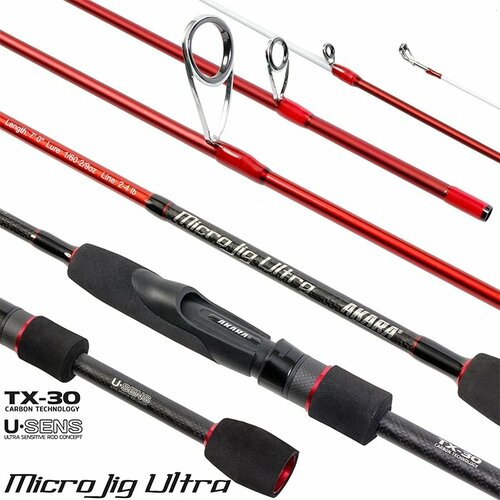 фото Спиннинг штекерный угольный 2 колена akara sl1004 micro jig ultra tx-30
