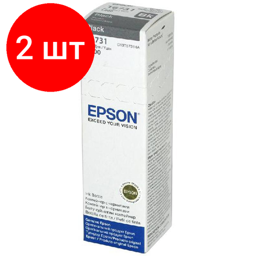 комплект 5 штук чернила epson t6731 c13t67314a c13t673198 чер для l800 Комплект 2 штук, Контейнер с чернилами Epson T6731 C13T67314A/C13T673198 чер. для L800