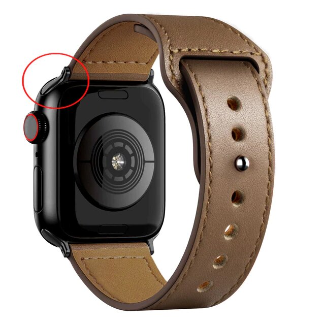 Кожаный ремешок для Apple Watch series 3 4 5 6 7 8 9 SE, в корпусах 38, 40, 41. Шоколадный / Coffee Brown BF (Черная Фурнитура)