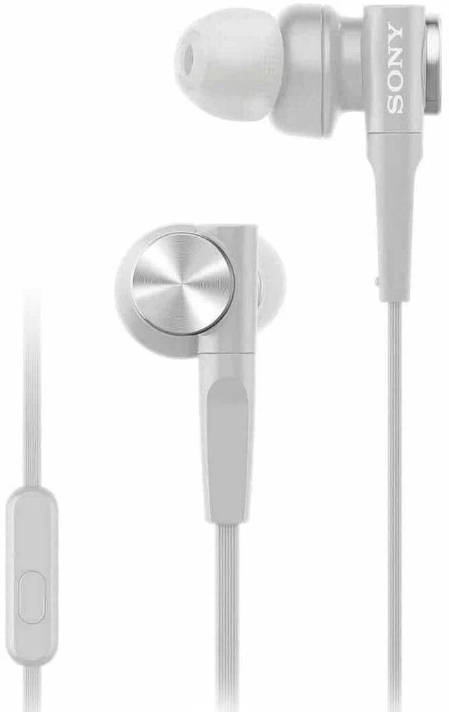 Наушники Sony MDR-XB55AP IN, mini jack 3.5 mm, белый