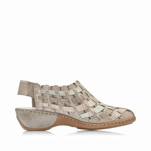 фото Босоножки rieker, размер 36, бежевый, пыльная роза