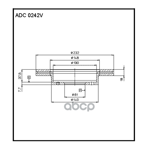 Тормозной Диск Перед ALLIED NIPPON арт ADC0242V 1110₽