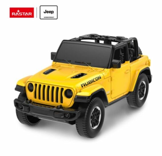 Машина Rastar "Jeep Wrangler Rubicon", металлическая, масштаб 1:43, желтая