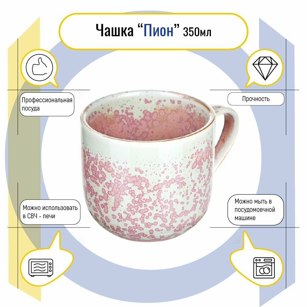 Чашка фарфоровая для чая и кофе серии Peony 