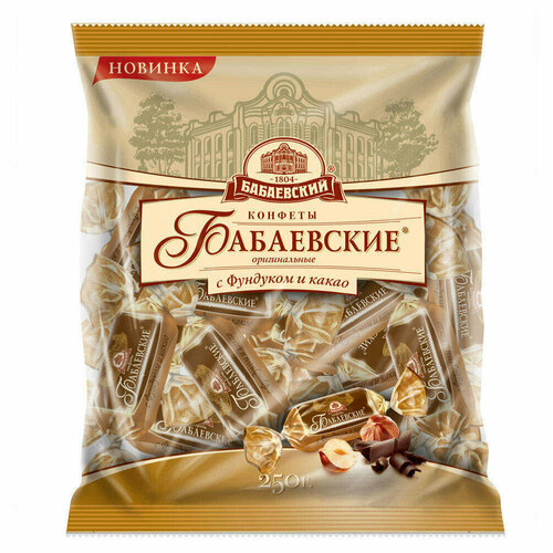 Конфеты Бабаевские с фундуком и какао, 200 г, 3 шт