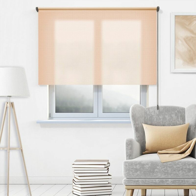 фото Рулонная штора "Toledo" Ткань коллекции Скрин/Серый 106х230 см. Чёрная фурнитура