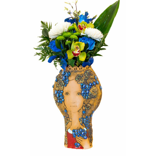 Девушка с виноградом ваза для цветов