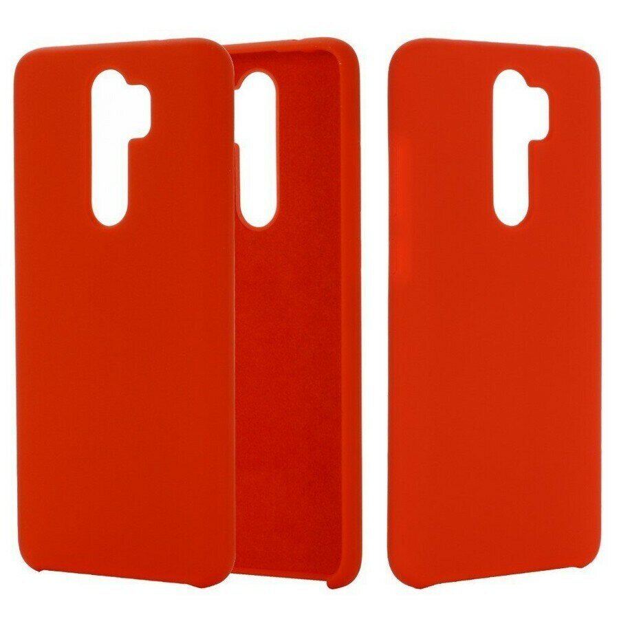 Силиконовая накладка без логотипа Silky soft-touch для Xiaomi Redmi 9 красный