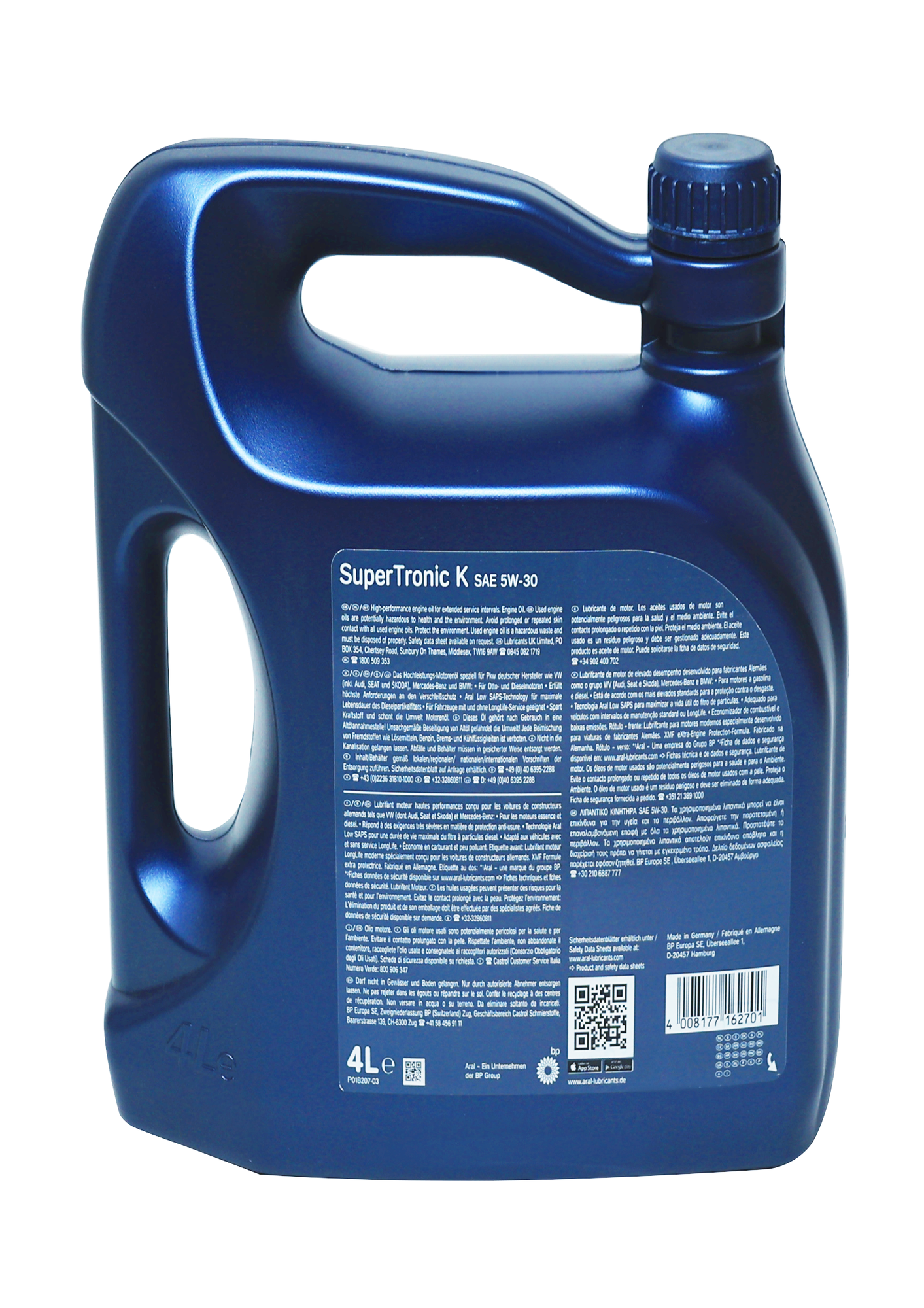 Масло моторное синтетическое 4-х тактное Aral Super Tronic K 5W-30 15DBCE, 4 л — фото 1